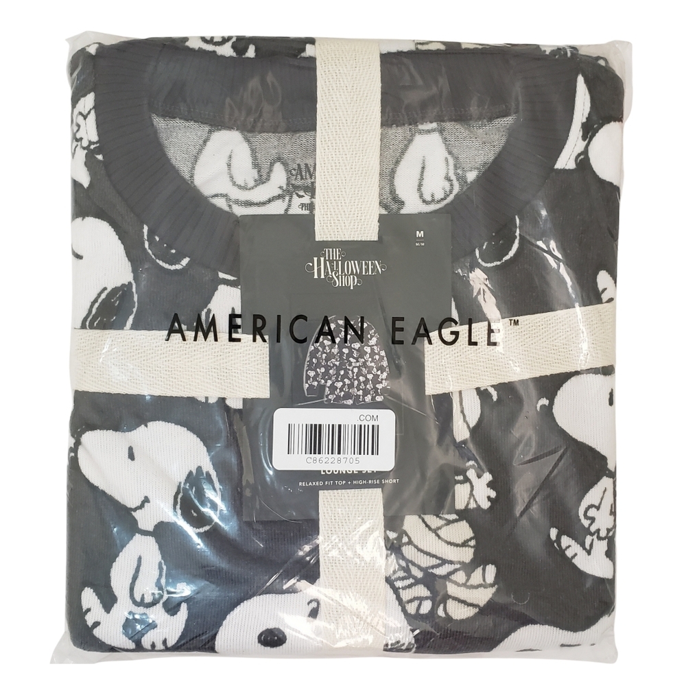 AMERICAN EAGLE Pajama Set Women Snoopy Halloween Luxe Plush NWT